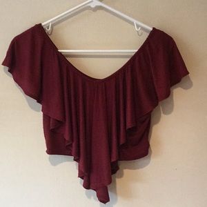 Wine color crop top